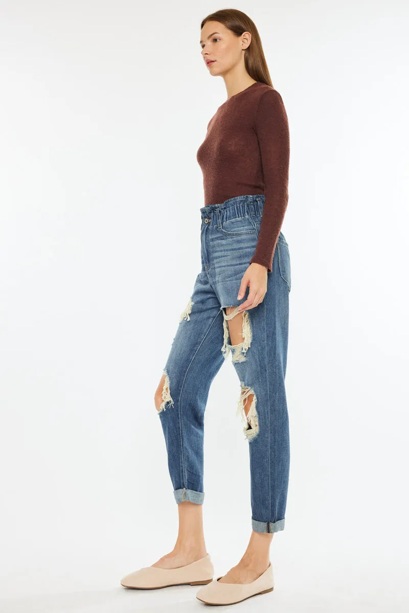 Darel Ultra High Rise Paperbag Mom Jeans