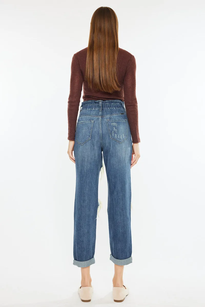 Darel Ultra High Rise Paperbag Mom Jeans