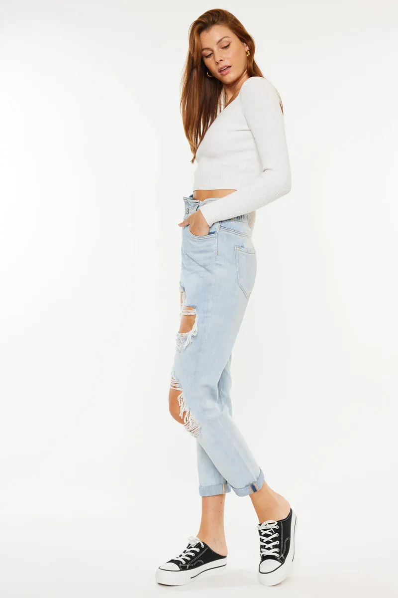 Darel Ultra High Rise Paperbag Mom Jeans