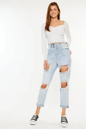 Darel Ultra High Rise Paperbag Mom Jeans