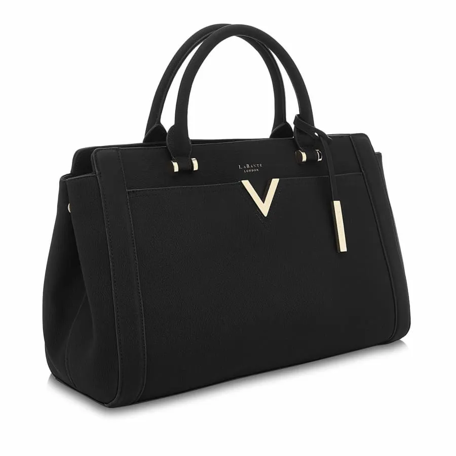 Dawson Vegan Leather Laptop Bag | Black