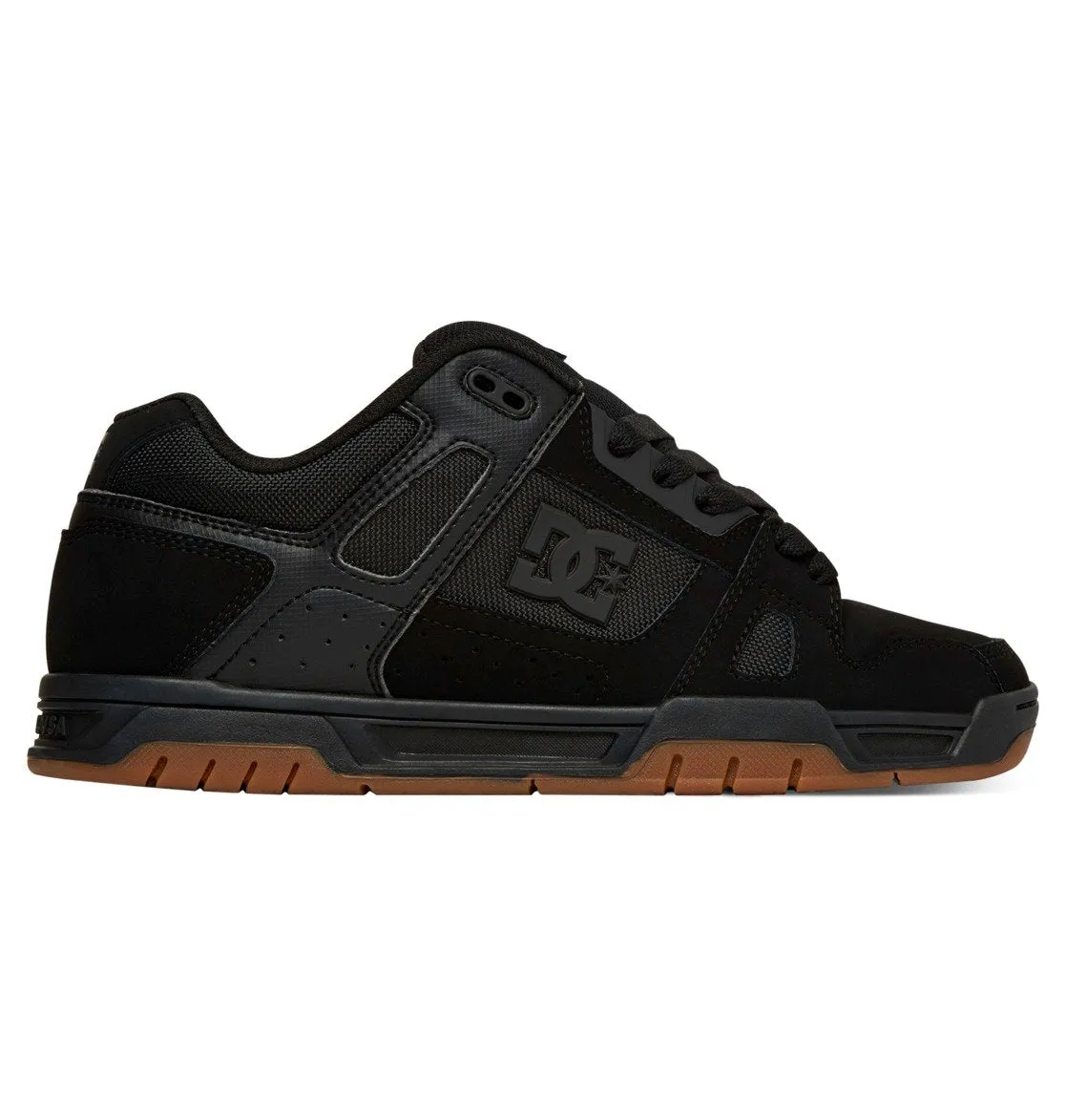 DC Stag Shoe 320188bgm all black & gum sole