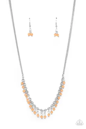 DEW A Double Take Orange Cat's Eye Stone Necklace - Paparazzi Accessories