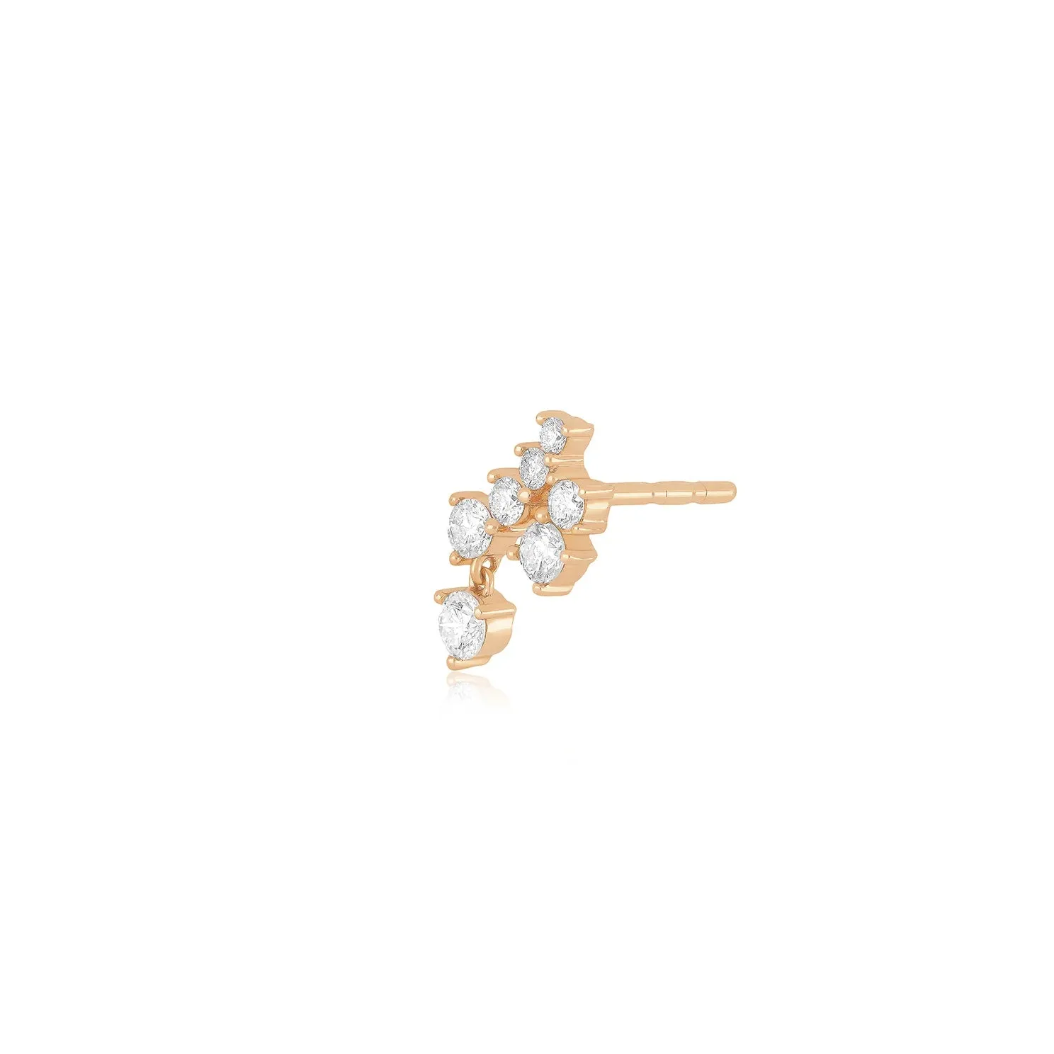 Diamond Cluster Dangle Stud Earring