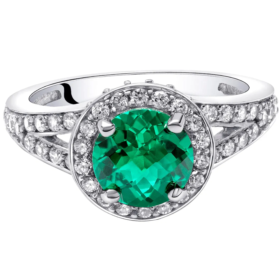 Emerald Sterling Silver Ring 1.25 Carats Size 5