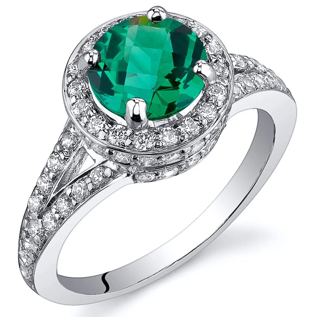 Emerald Sterling Silver Ring 1.25 Carats Size 5