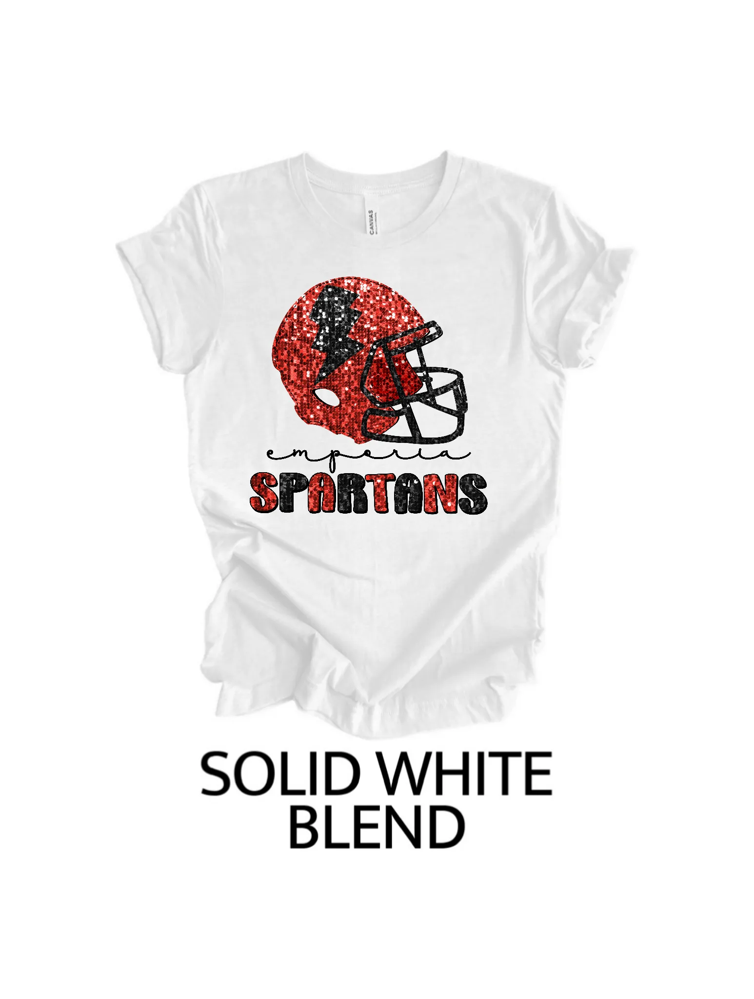 Emporia Spartans Faux Sequin Football Design | School Spirit