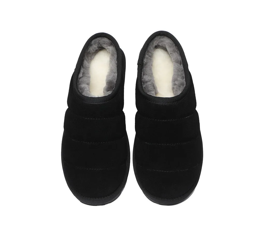 EVERAU Ultra Puffer Style Women Sheepskin Slippers