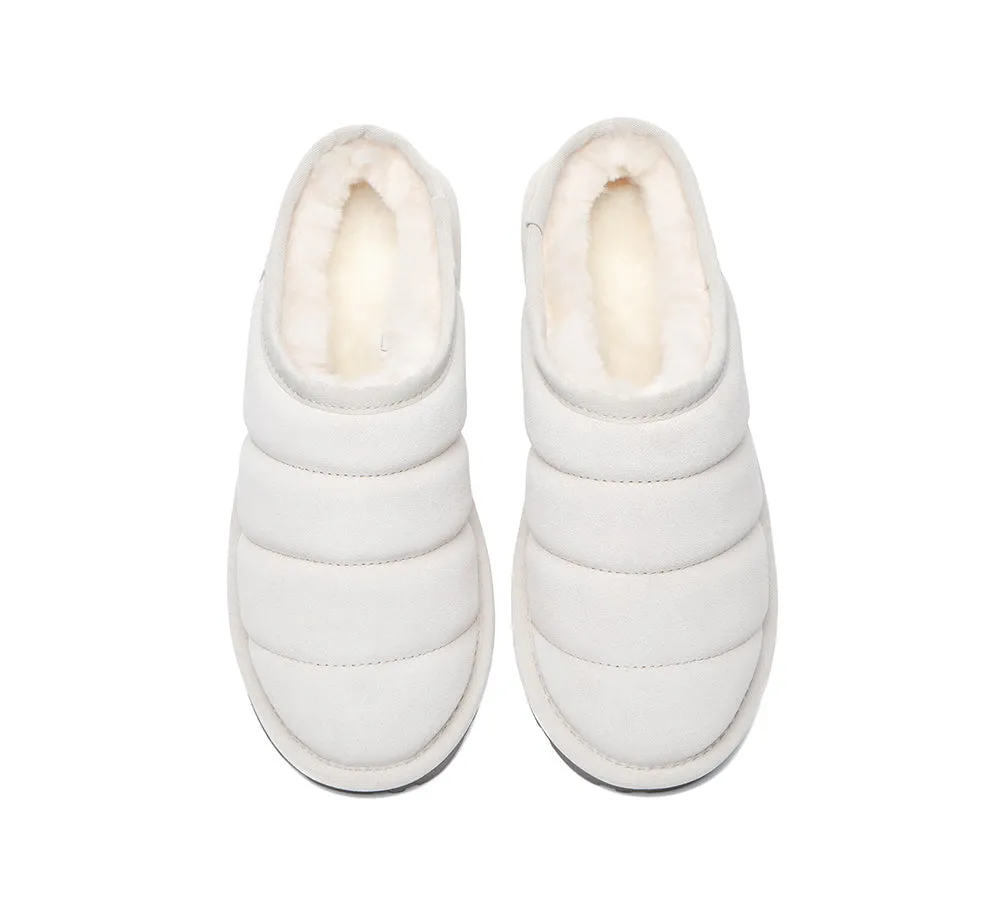 EVERAU Ultra Puffer Style Women Sheepskin Slippers