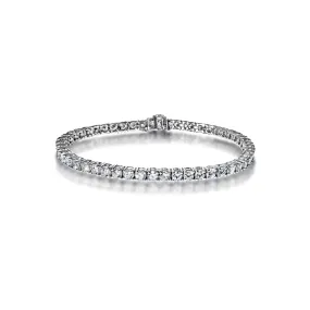 Ezra 6 Carat Round Brilliant Single Row Diamond Tennis Bracelet in 14k White Gold