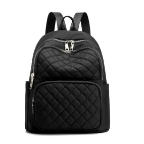 Fashion Casual Multifunction Rhombic Pattern Stitches Oxford Shoulder Bag and College Style Backpack