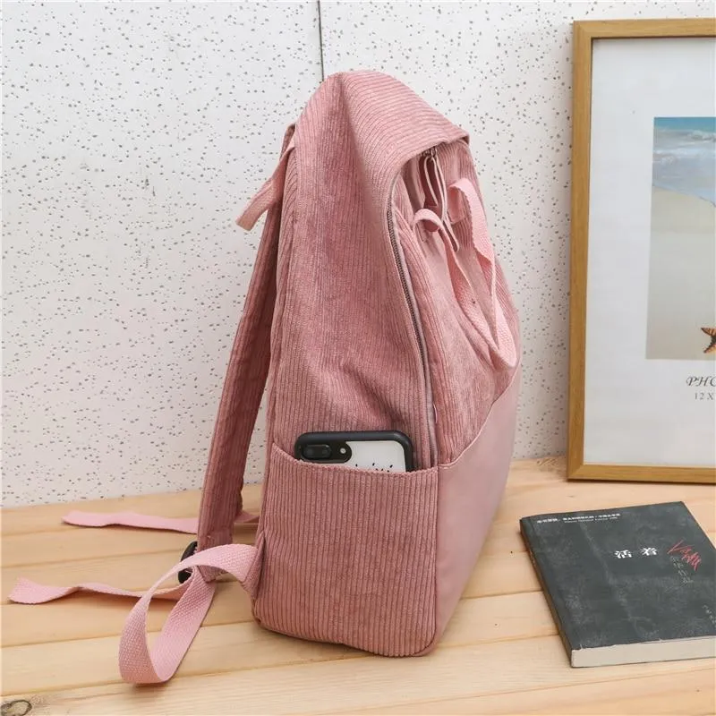 Fashion Corduroy 20 to 35 Litre Backpack for Women