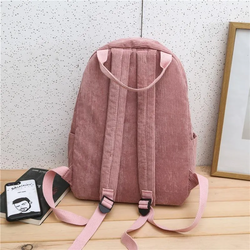 Fashion Corduroy 20 to 35 Litre Backpack for Women