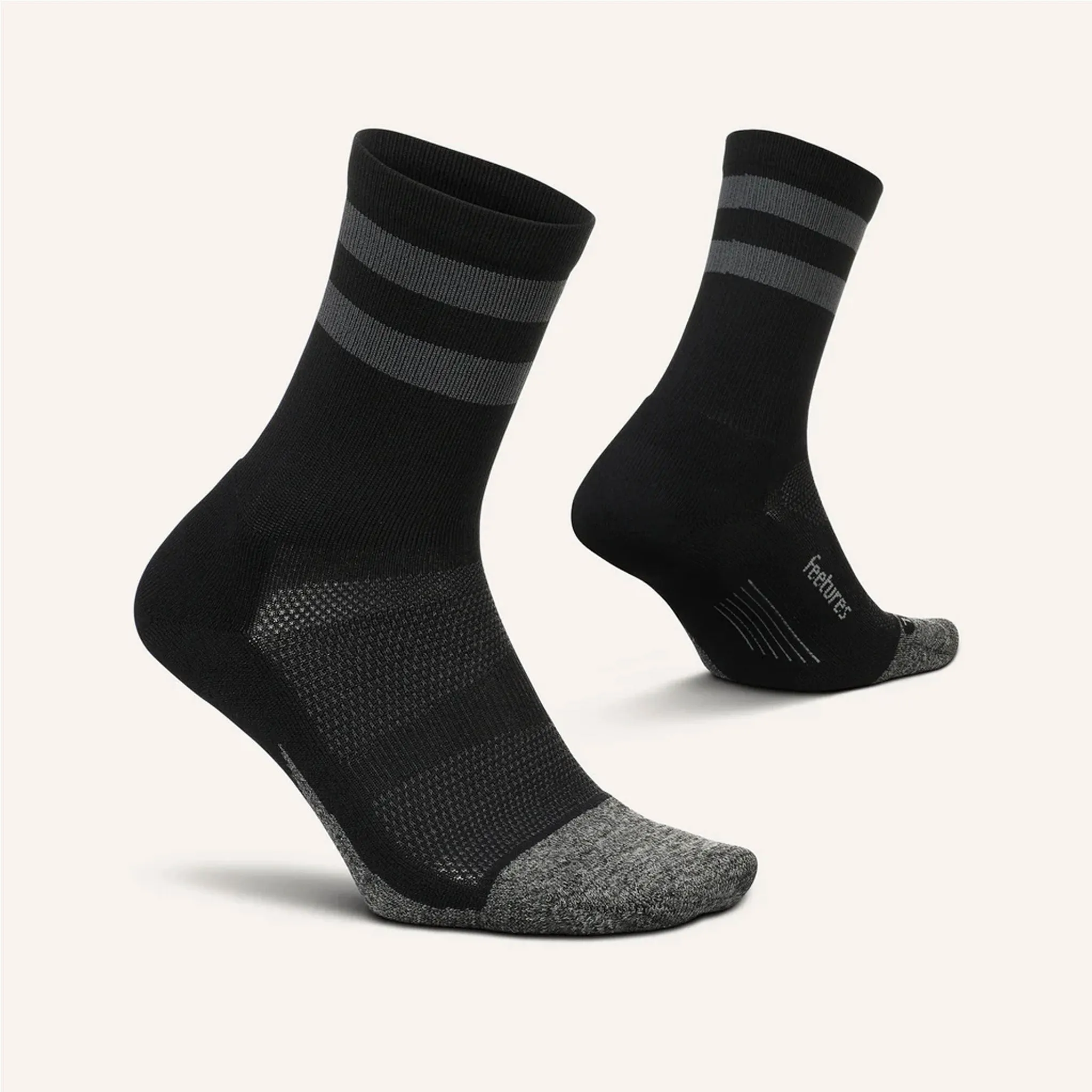 Feetures | Unisex Elite Light Cushion Mini Crew - Black