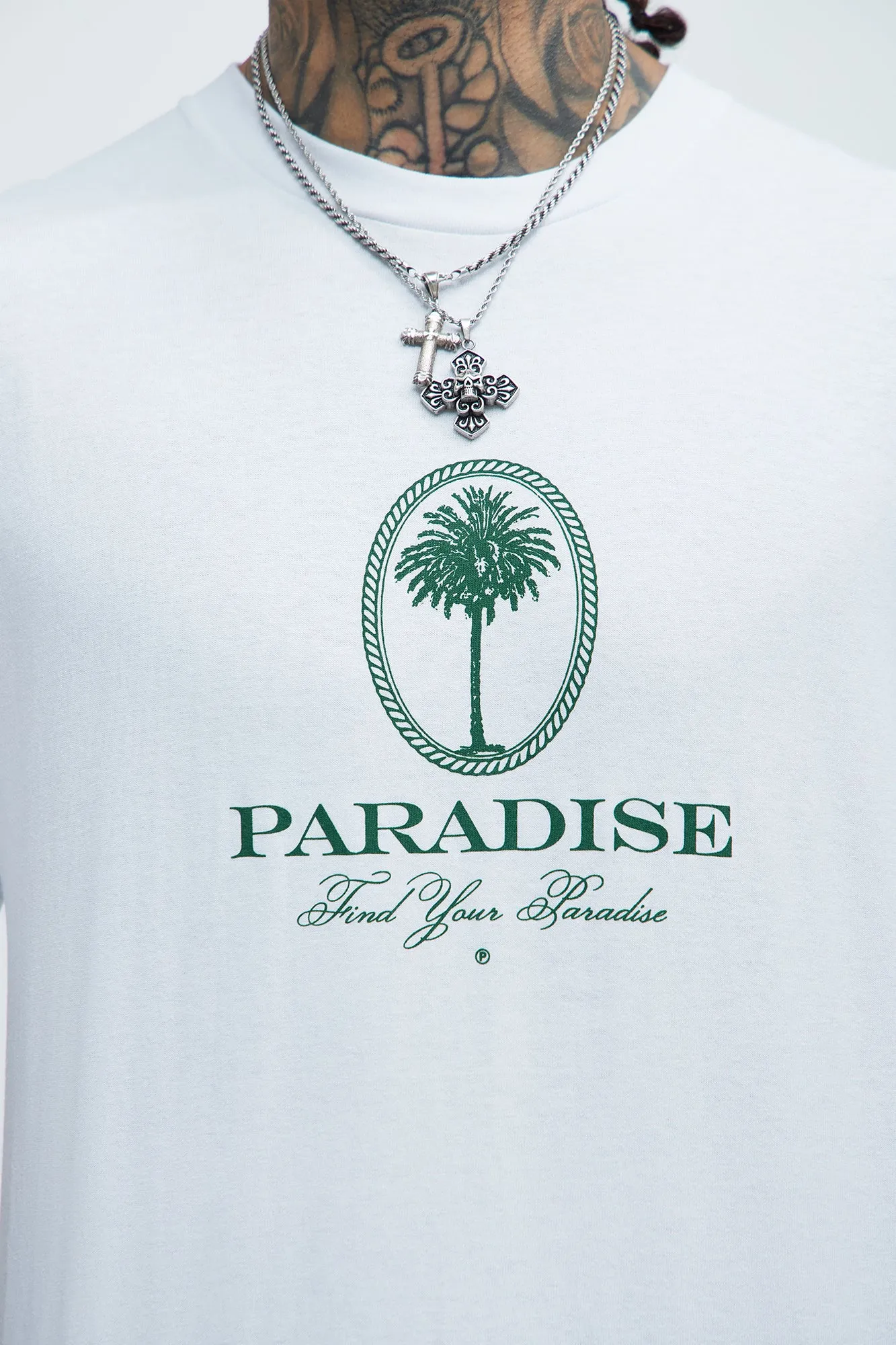 Find Your Paradise Short Sleeve Tee - White