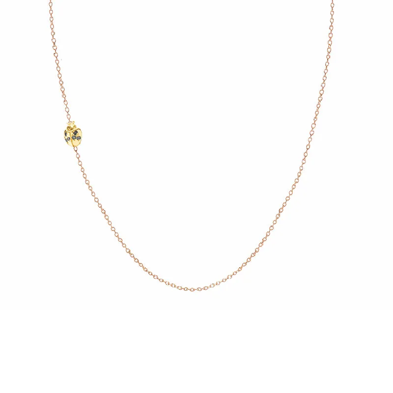 Floating Diamond Ladybug Necklace