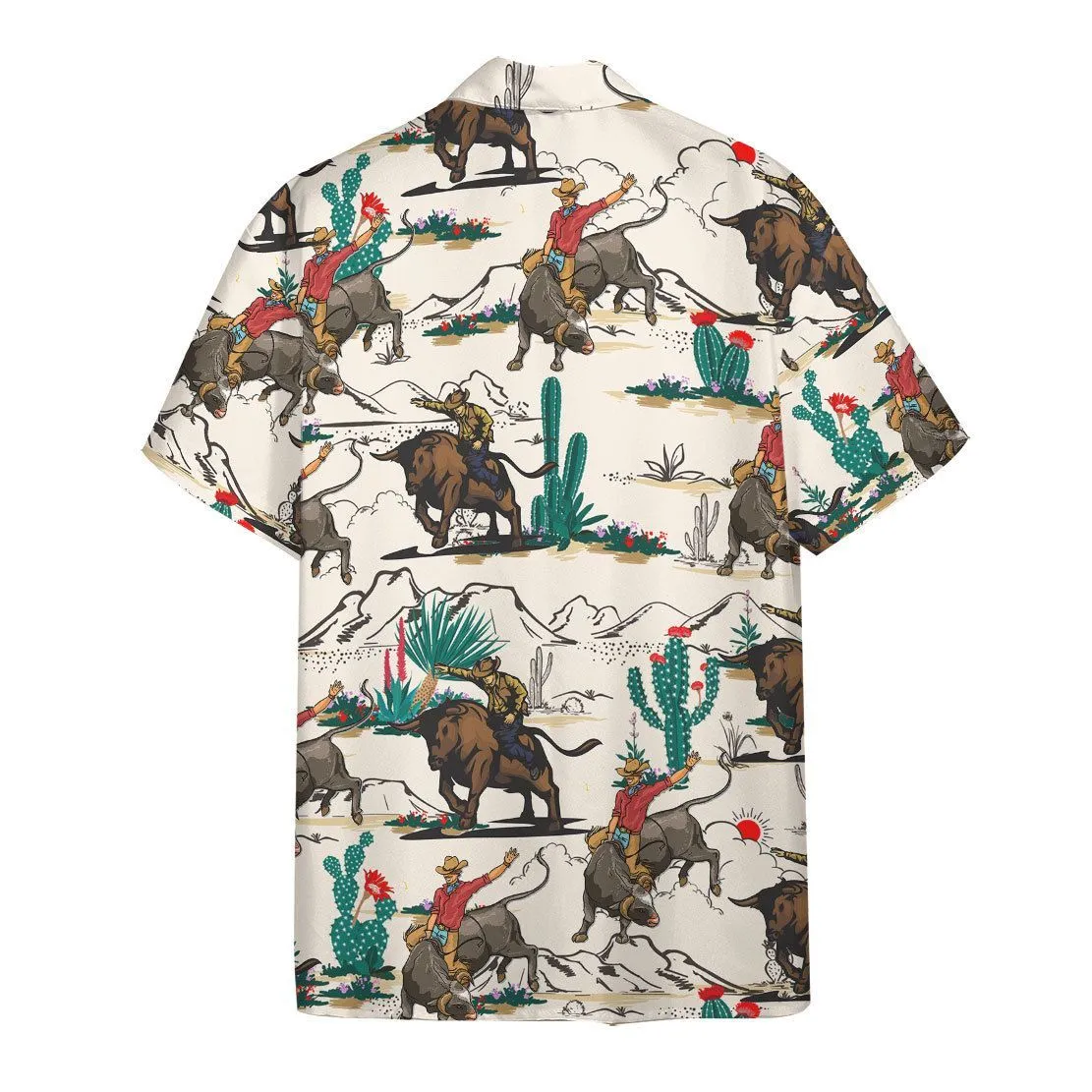 Gearhuman 3D Bull Riding Hawaii Shirt