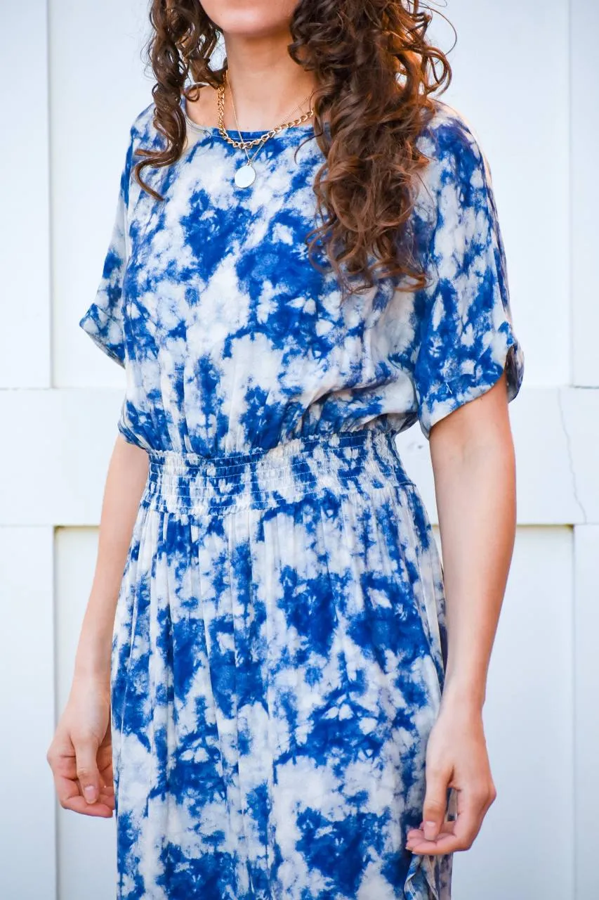 Give You Everything Blue Tie Dye Dress