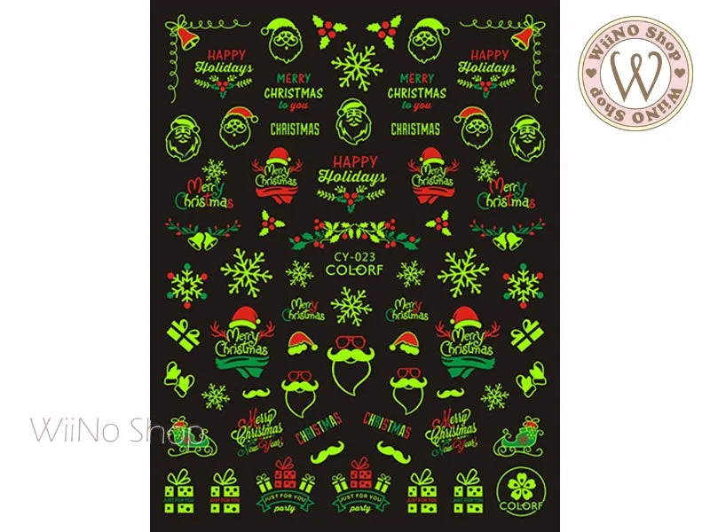 Glow in the Dark Christmas Adhesive Nail Art Sticker - 1 pc (CY-023)