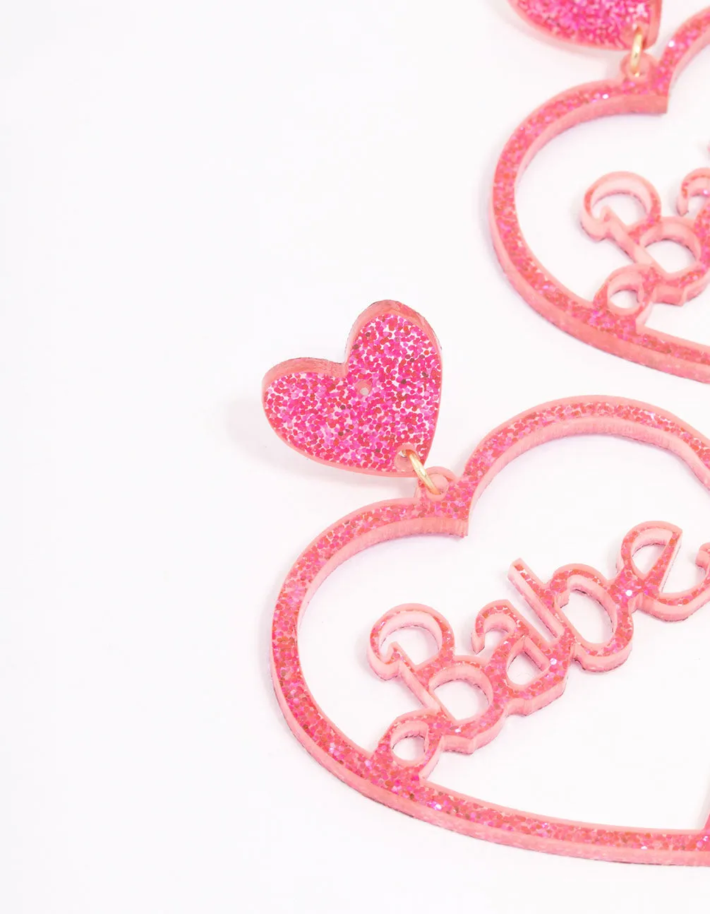 Gold Babe Heart Drop Earrings