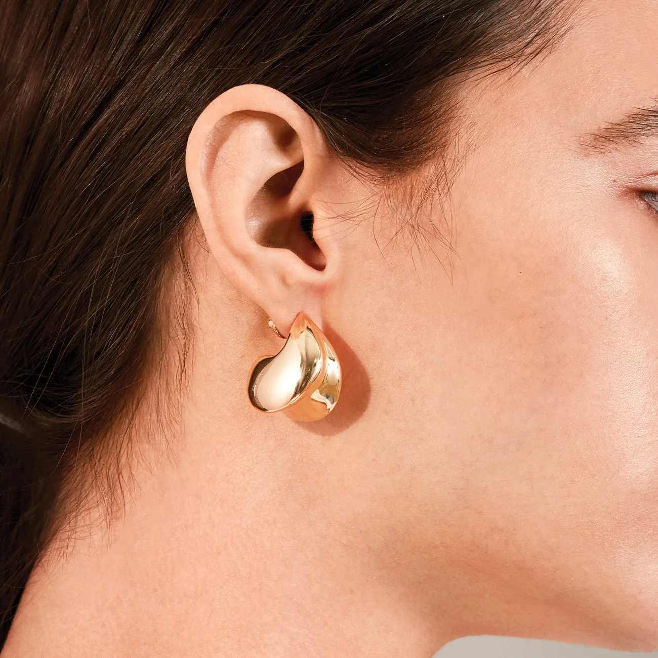 Gold-Tone Nouveaux Puff Earrings