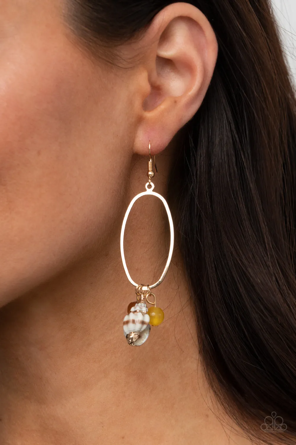 Golden Grotto Yellow-Earrings