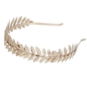 Greek Goddess Metallic Leaves Branch Crown Headband Wedding Bridal Tiara