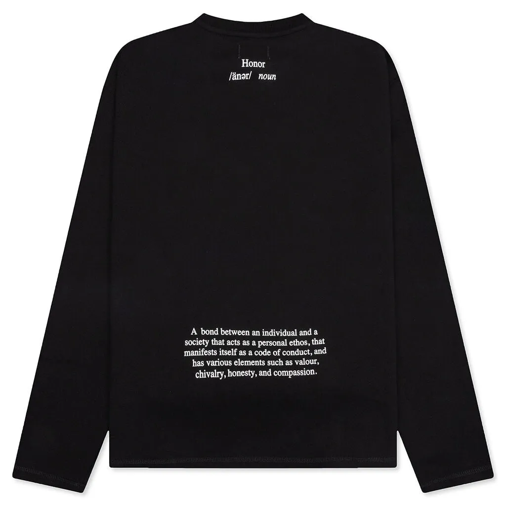 Honor The Gift Honor Code Crewneck - Black