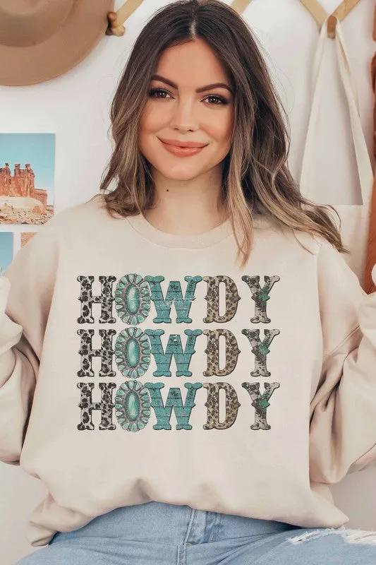 HOWDY LEOPARD GRAPHIC SWEATSHIRT