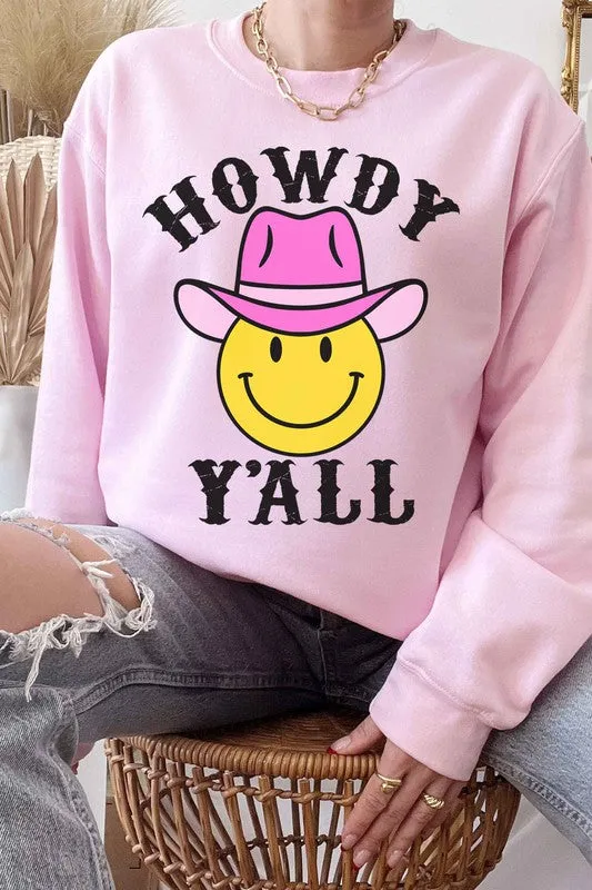 HOWDY YALL SMILEY GRAPHIC SWEATSHIRT