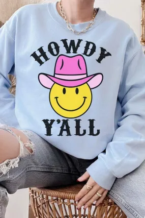 HOWDY YALL SMILEY GRAPHIC SWEATSHIRT