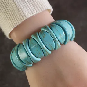 Howlite Turquoise Gemstone Elastic Bracelet