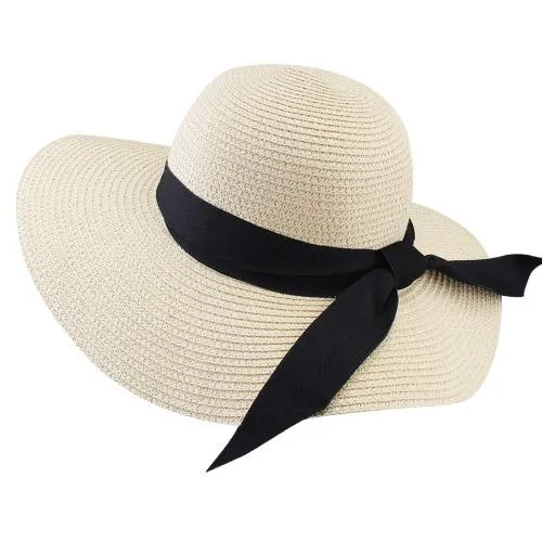 INNOVATO Women's Foldable Floppy Large Brim Straw Sun Hat