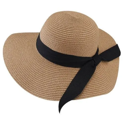 INNOVATO Women's Foldable Floppy Large Brim Straw Sun Hat