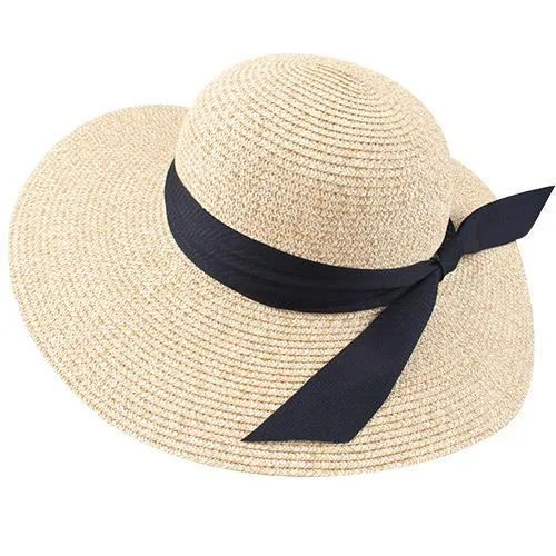 INNOVATO Women's Foldable Floppy Large Brim Straw Sun Hat