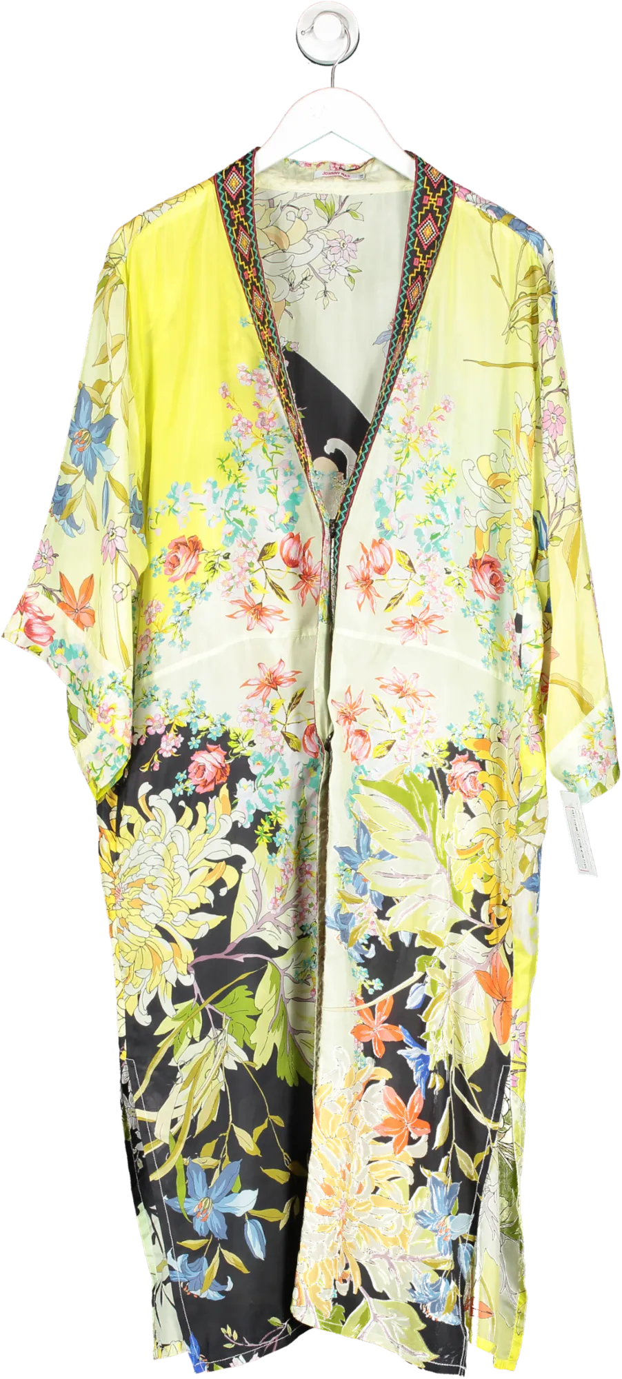 Johnny Was Green Floral Patterned Oversized Robe UK M