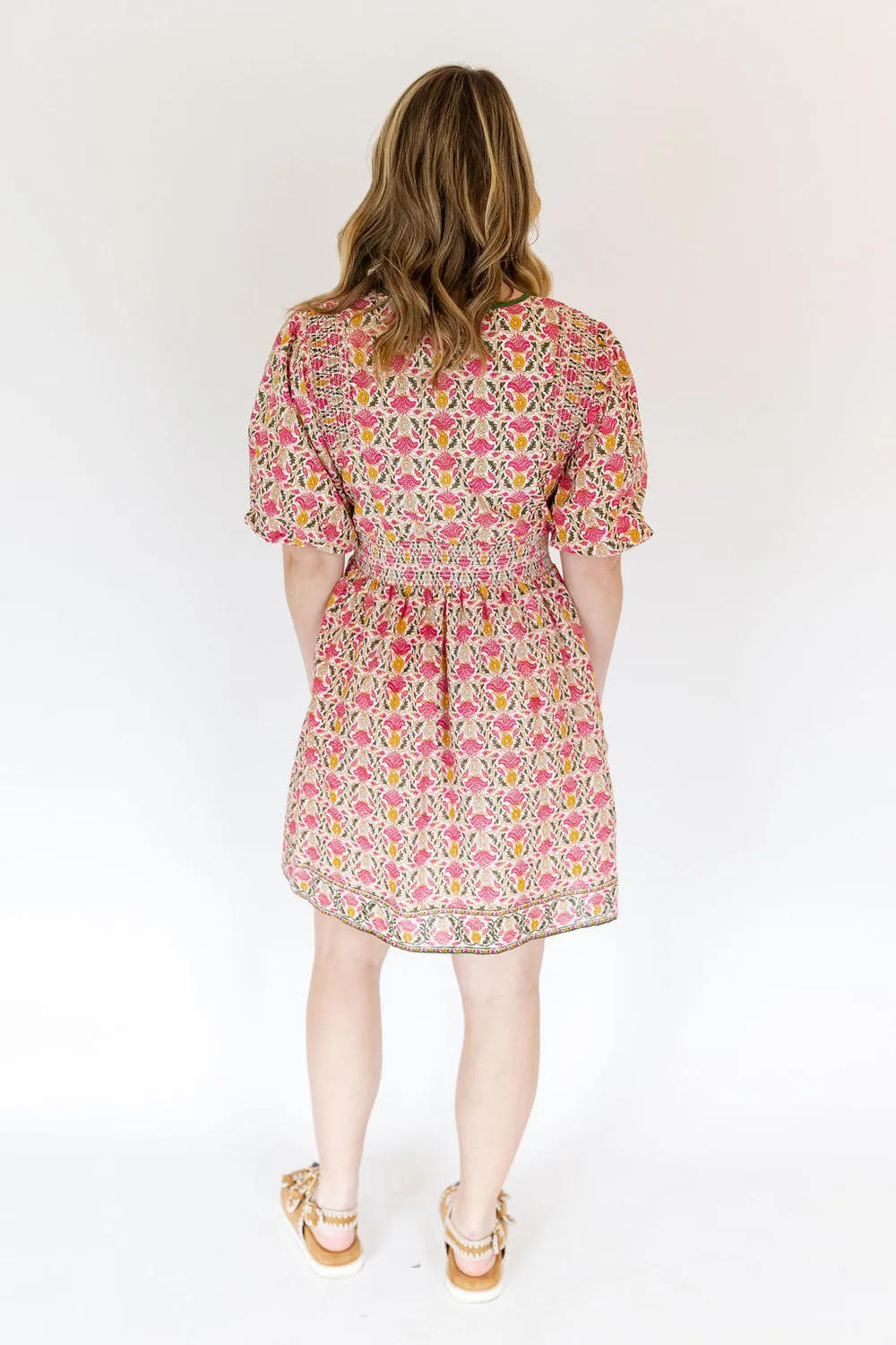 Jorja Patterned Puff Sleeve THML Dress