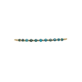 Karen Lazar - 2 mm Yellow Gold Filled Bead Flex Bracelet with Apatite Pattern