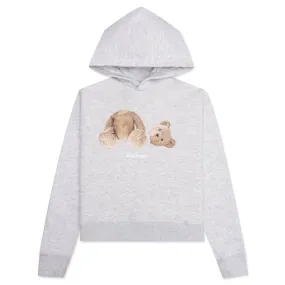 Kids Bear Hoodie - Melange Grey