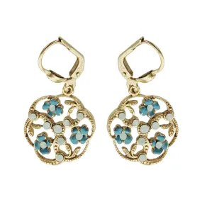 La Vie Parisienne Swirling Enamel Floral Earrings