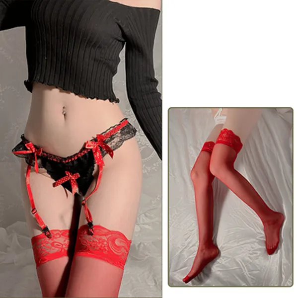 Lace Sexy T-back   Garter Set AD210151