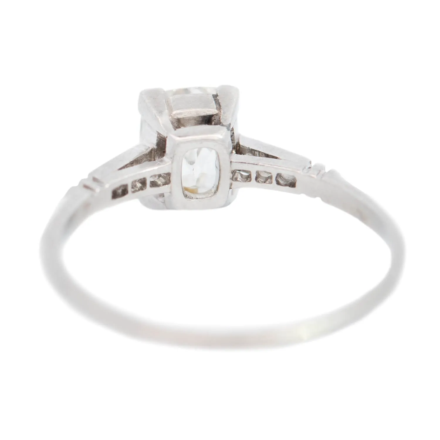 Late Edwardian Platinum Rare Peruzzi Cut Diamond Ring 1.10ct