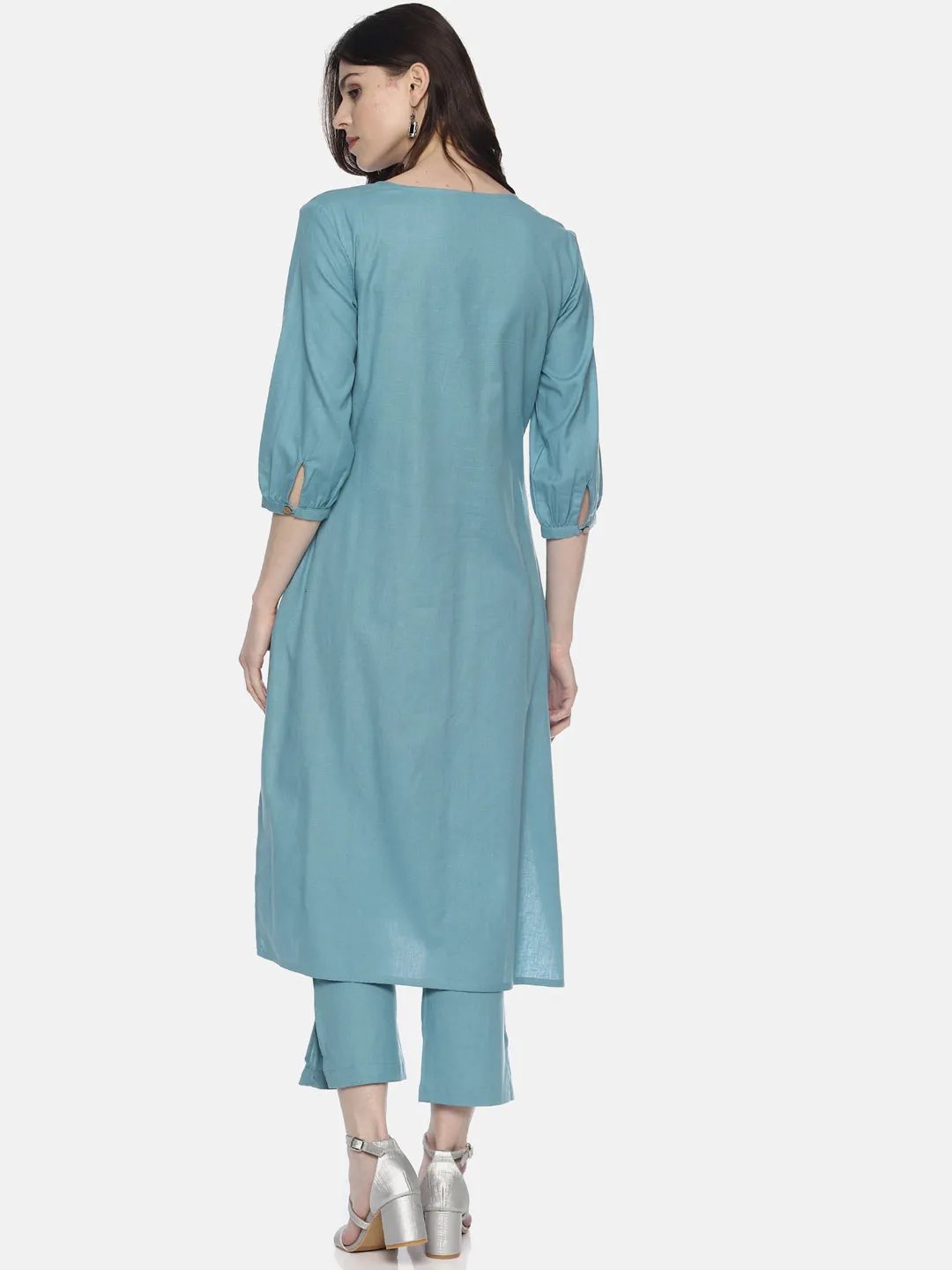 Light Blue Arrow Printed Kurta