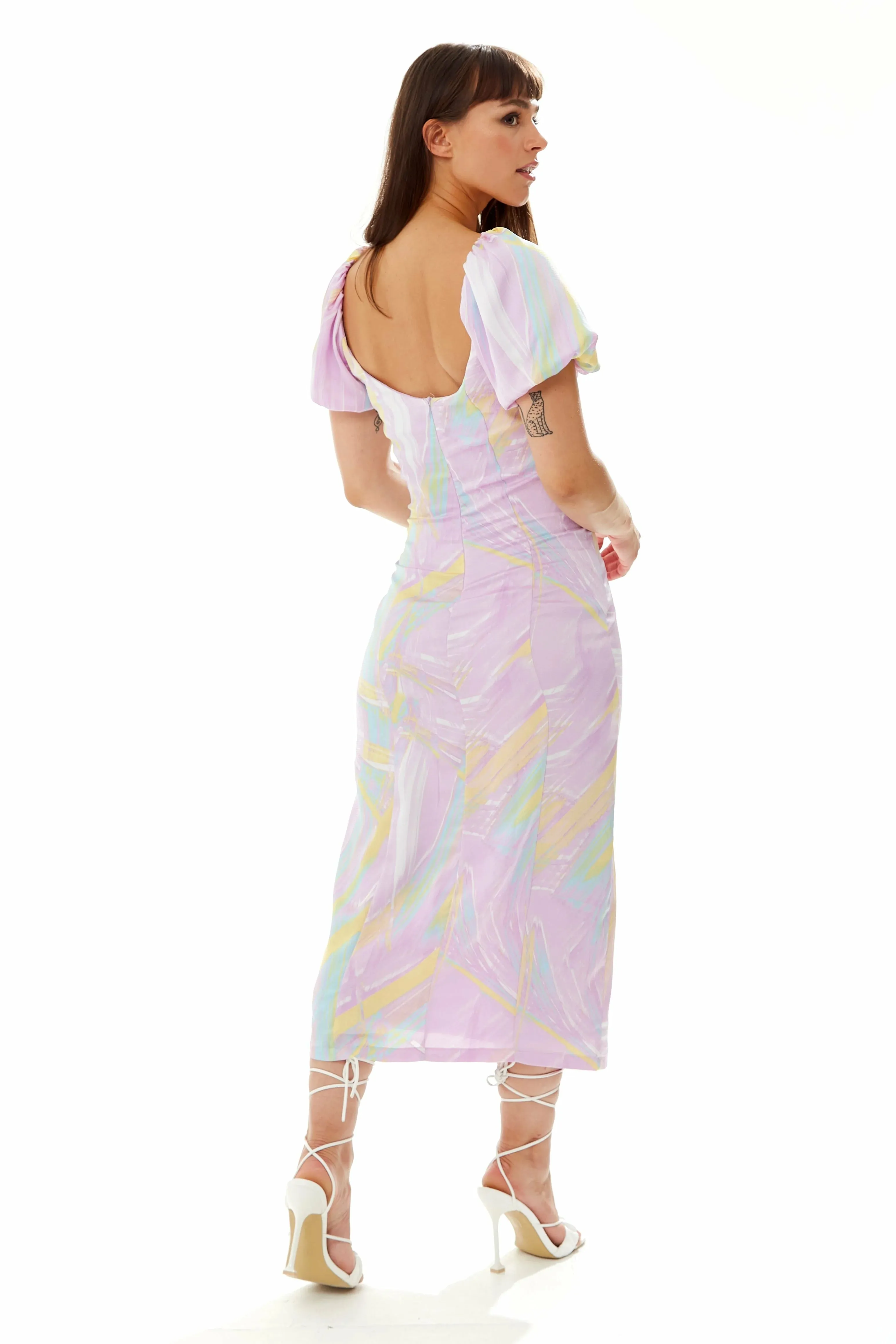 Liquorish Abstract Print Midi Dress