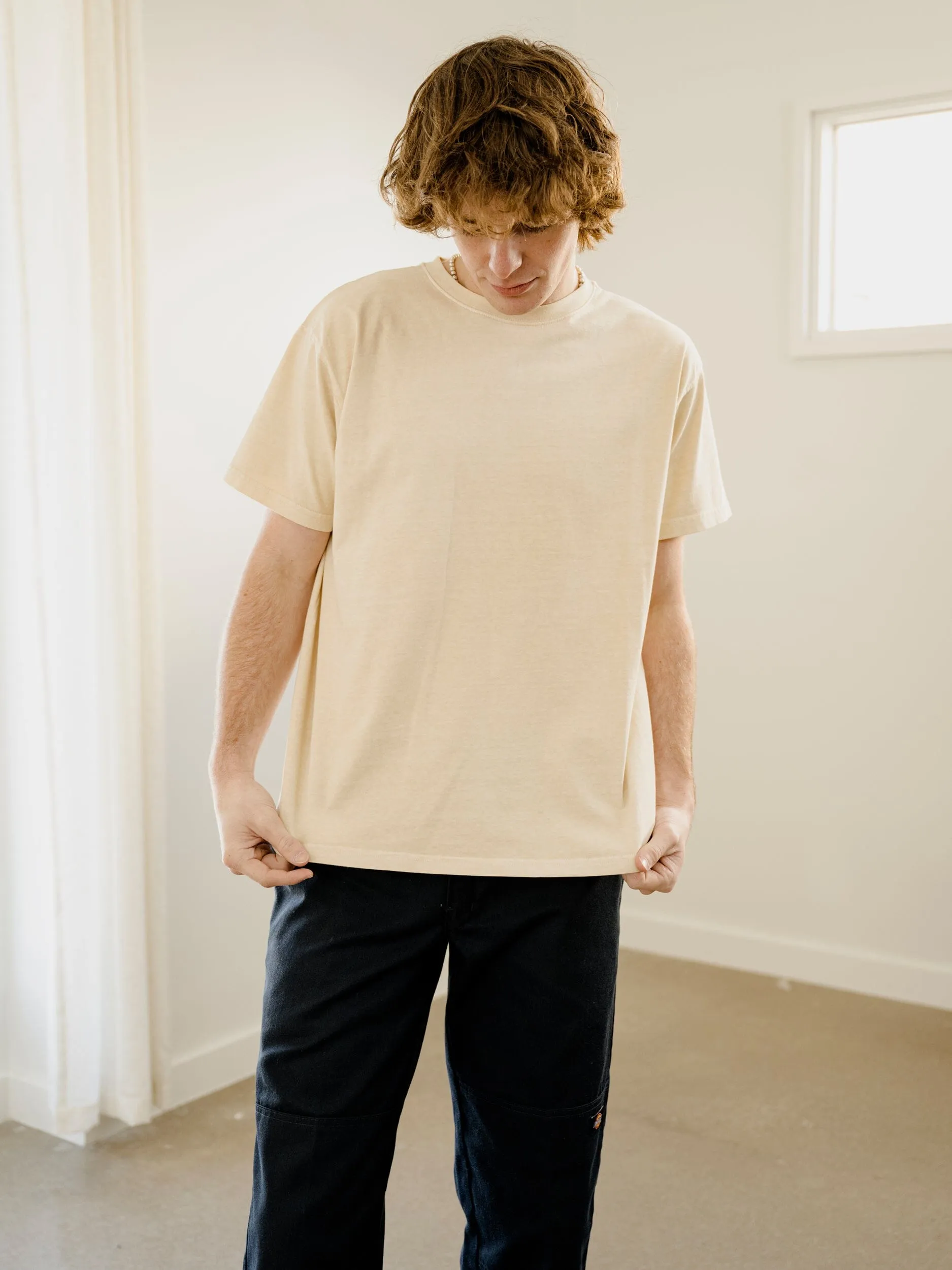 LivyLu Blank Natural Hi-Dive Garment Dyed Tee