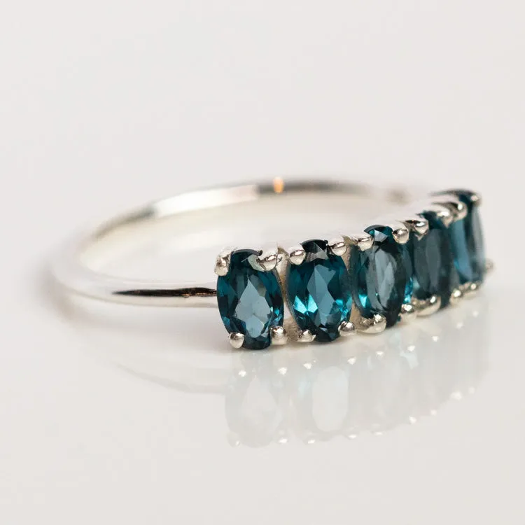 London Blue Topaz Galaxy Ring in Silver