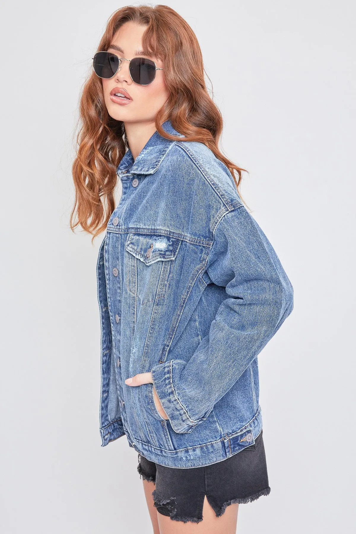 Loose Fit Denim Jacket in Medium Wash