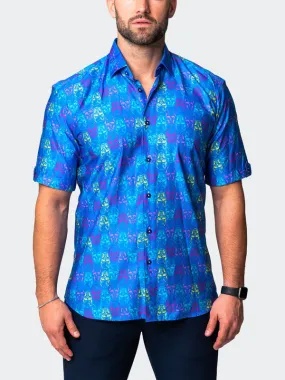 Maceoo Stretch Short-Sleeve Shirt | Galileo Skullfast Blue