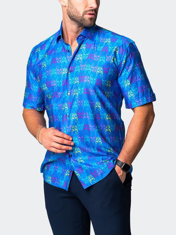 Maceoo Stretch Short-Sleeve Shirt | Galileo Skullfast Blue