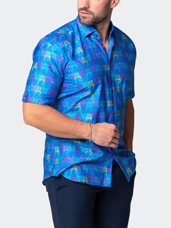 Maceoo Stretch Short-Sleeve Shirt | Galileo Skullfast Blue